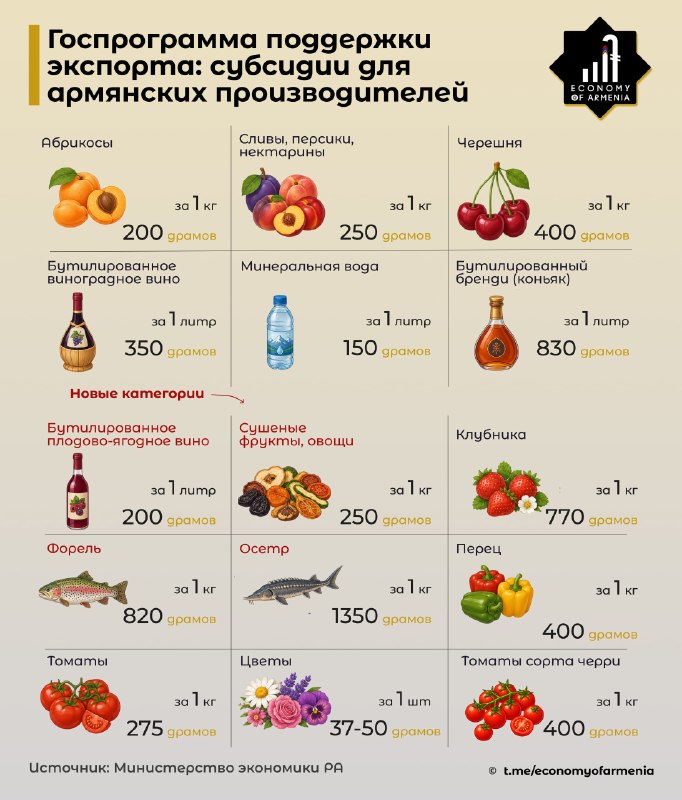 Правительство Армении продлило экспортную поддержку: что это значит для Абовяна и Котайка
